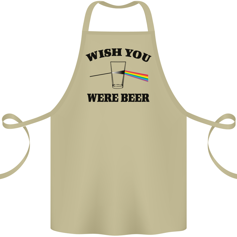 Wish You Were Beer St Patricks Day Alcohol Cotton Apron 100% Organic Khaki