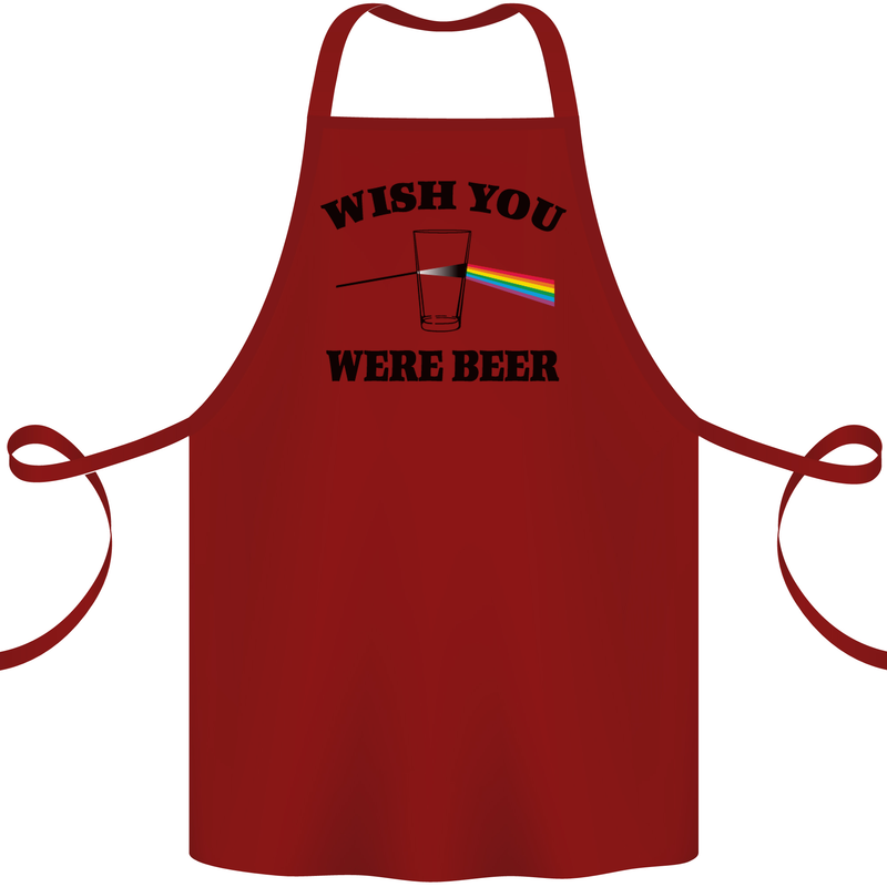 Wish You Were Beer St Patricks Day Alcohol Cotton Apron 100% Organic Maroon