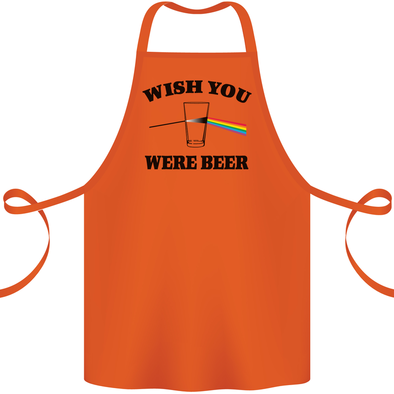 Wish You Were Beer St Patricks Day Alcohol Cotton Apron 100% Organic Orange