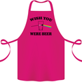 Wish You Were Beer St Patricks Day Alcohol Cotton Apron 100% Organic Pink