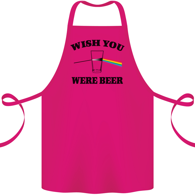 Wish You Were Beer St Patricks Day Alcohol Cotton Apron 100% Organic Pink