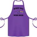 Wish You Were Beer St Patricks Day Alcohol Cotton Apron 100% Organic Purple