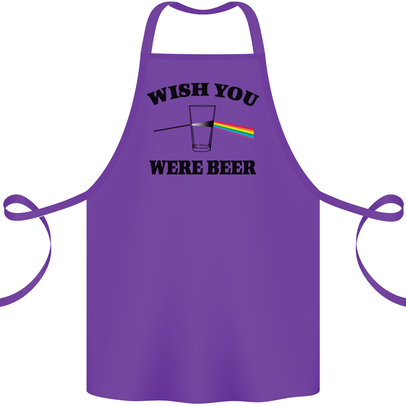 Wish You Were Beer St Patricks Day Alcohol Cotton Apron 100% Organic Purple