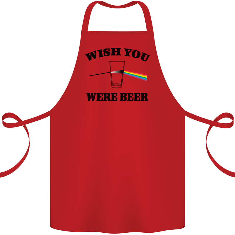 Wish You Were Beer St Patricks Day Alcohol Cotton Apron 100% Organic Red