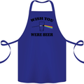 Wish You Were Beer St Patricks Day Alcohol Cotton Apron 100% Organic Royal Blue