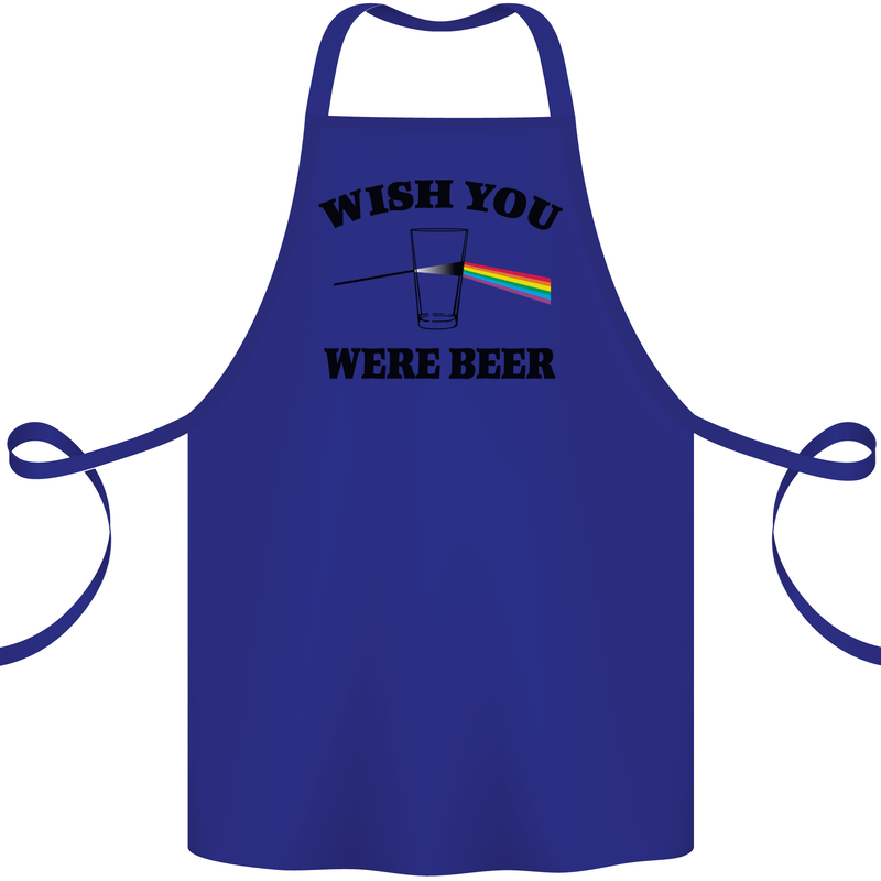 Wish You Were Beer St Patricks Day Alcohol Cotton Apron 100% Organic Royal Blue