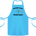 Wish You Were Beer St Patricks Day Alcohol Cotton Apron 100% Organic Turquoise