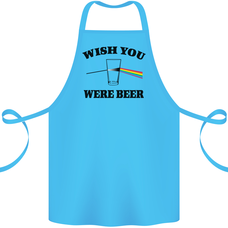 Wish You Were Beer St Patricks Day Alcohol Cotton Apron 100% Organic Turquoise