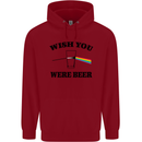 Wish You Were Beer St Patricks Day Alcohol Mens 80% Cotton Hoodie Red