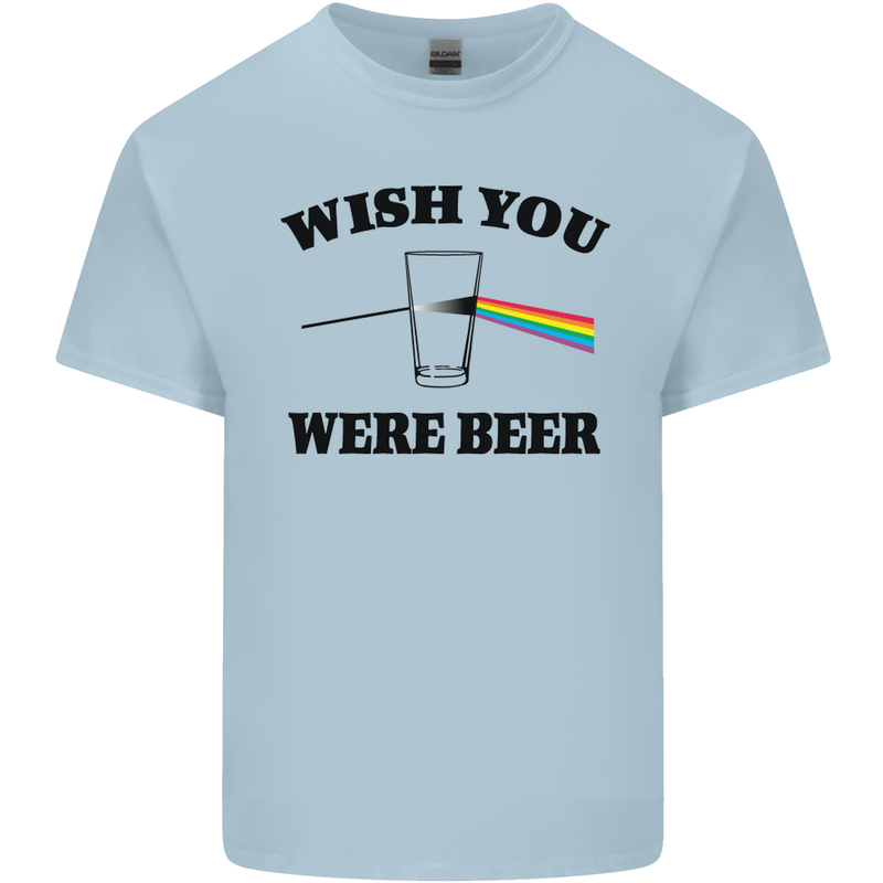 Wish You Were Beer St Patricks Day Alcohol Mens Cotton T-Shirt Tee Top Light Blue