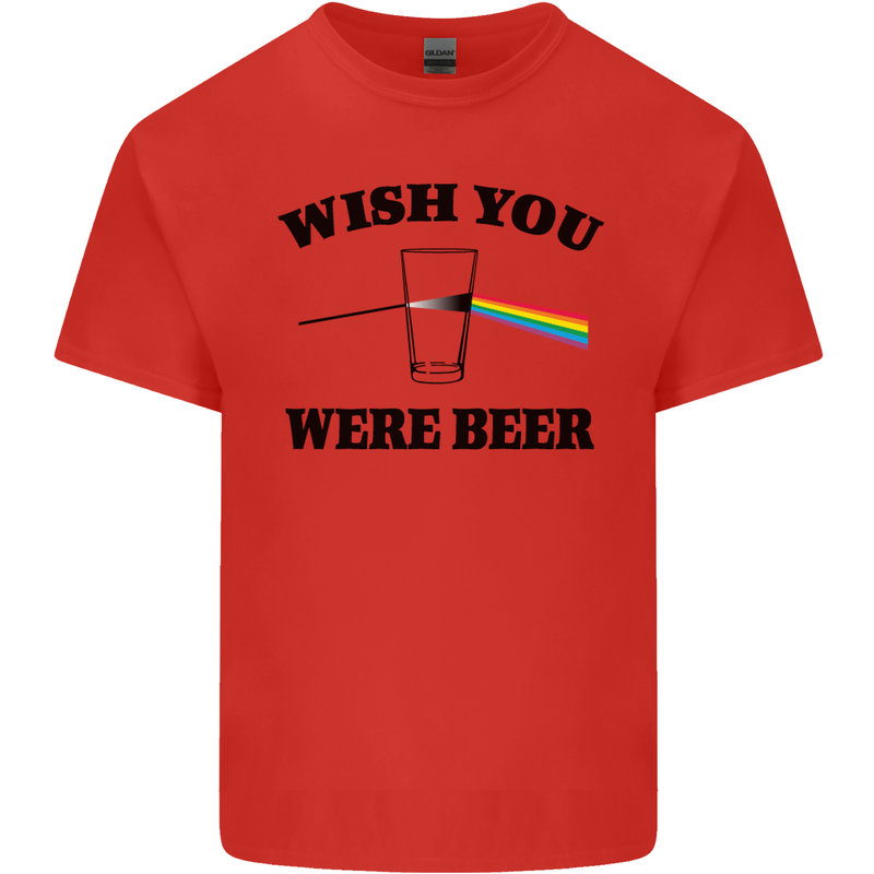 Wish You Were Beer St Patricks Day Alcohol Mens Cotton T-Shirt Tee Top Red