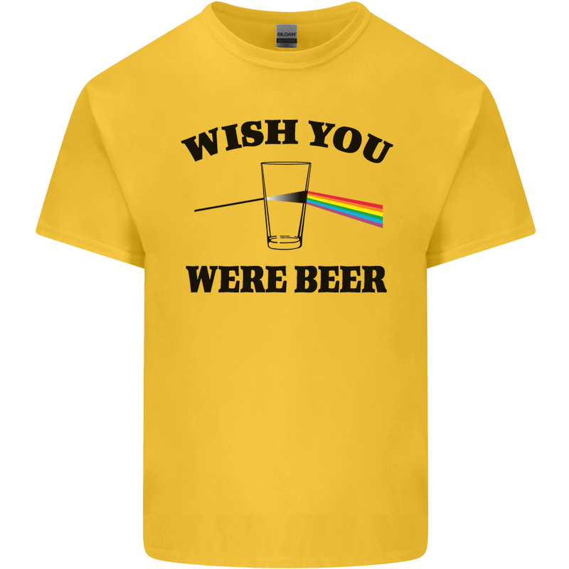 Wish You Were Beer St Patricks Day Alcohol Mens Cotton T-Shirt Tee Top Yellow