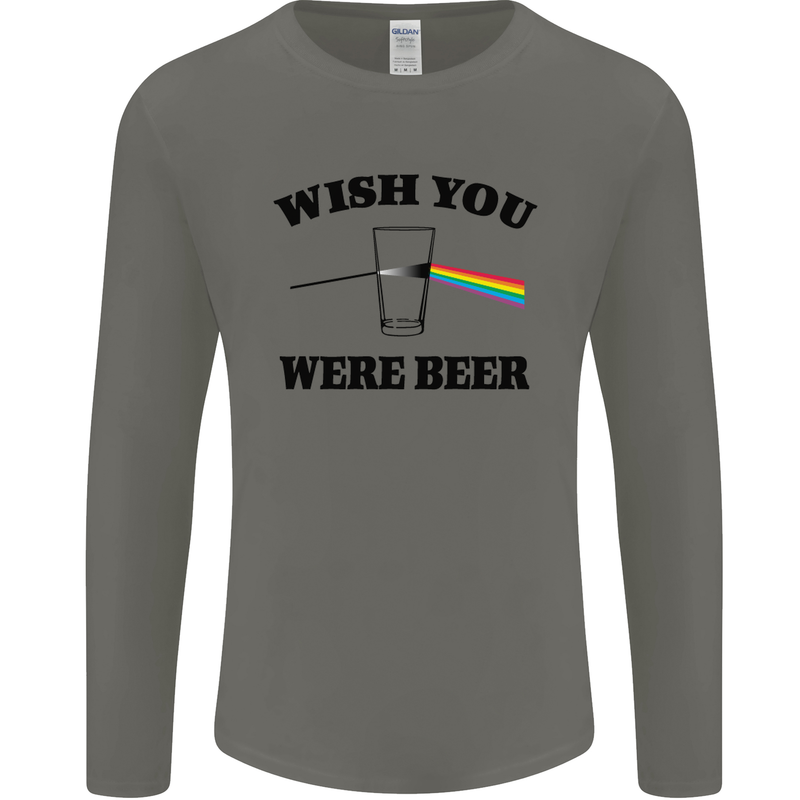 Wish You Were Beer St Patricks Day Alcohol Mens Long Sleeve T-Shirt Charcoal