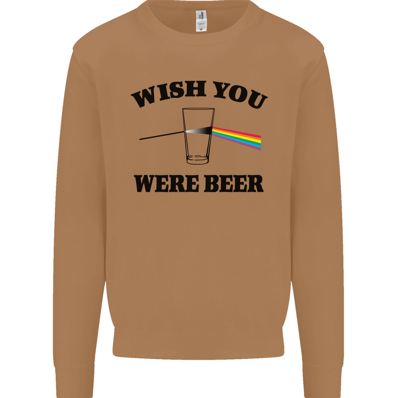 Wish You Were Beer St Patricks Day Alcohol Mens Sweatshirt Jumper Caramel Latte