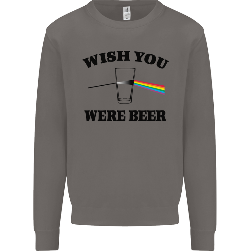 Wish You Were Beer St Patricks Day Alcohol Mens Sweatshirt Jumper Charcoal