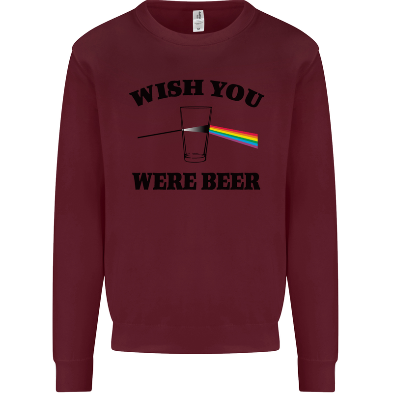 Wish You Were Beer St Patricks Day Alcohol Mens Sweatshirt Jumper Maroon