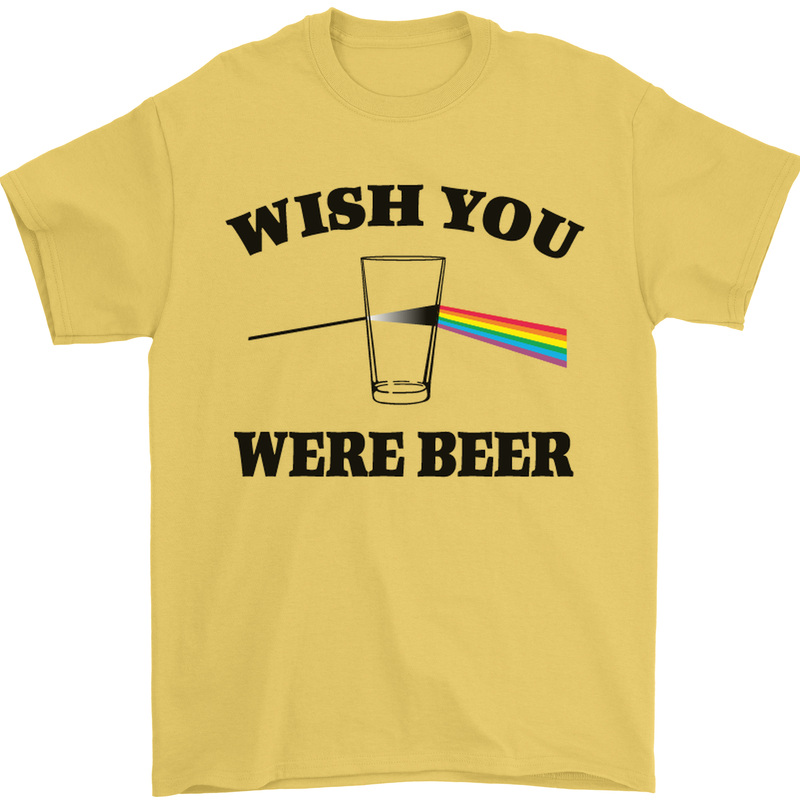 Wish You Were Beer St Patricks Day Alcohol Mens T-Shirt Cotton Gildan Yellow