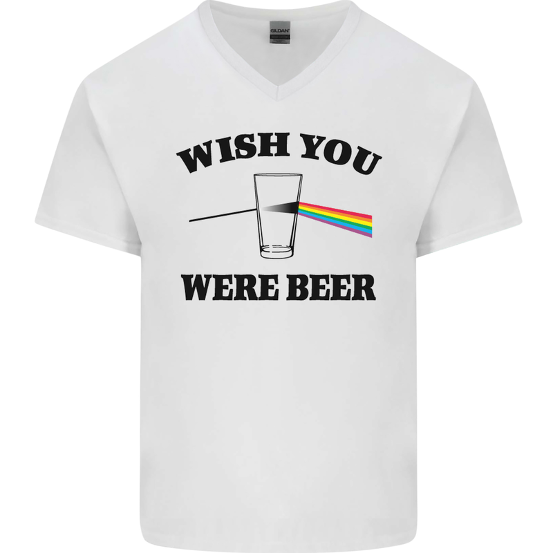 Wish You Were Beer St Patricks Day Alcohol Mens V-Neck Cotton T-Shirt White