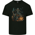 Witch Skull Sorcerer Skull Halloween Kids T-Shirt Childrens Black