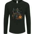 Witch Skull Sorcerer Skull Halloween Mens Long Sleeve T-Shirt Black