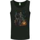 Witch Skull Sorcerer Skull Halloween Mens Vest Tank Top Black