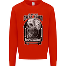 With Great Beard Comes Great Responsibility Kids Sweatshirt Jumper Bright Red