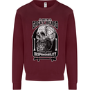 With Great Beard Comes Great Responsibility Kids Sweatshirt Jumper Maroon