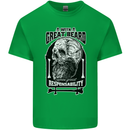With Great Beard Comes Great Responsibility Kids T-Shirt Childrens Irish Green