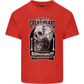 With Great Beard Comes Great Responsibility Kids T-Shirt Childrens Red