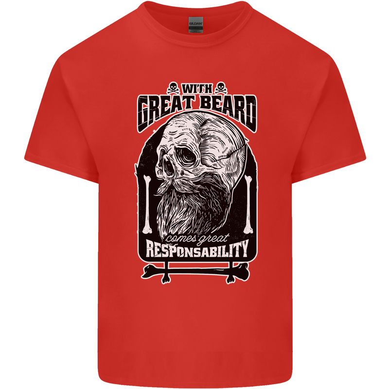 With Great Beard Comes Great Responsibility Kids T-Shirt Childrens Red