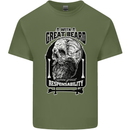 With Great Beard Comes Great Responsibility Mens Cotton T-Shirt Tee Top Military Green