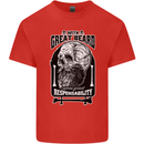 With Great Beard Comes Great Responsibility Mens Cotton T-Shirt Tee Top Red