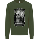 With Great Beard Comes Great Responsibility Mens Sweatshirt Jumper Forest Green