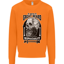With Great Beard Comes Great Responsibility Mens Sweatshirt Jumper Orange