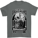 With Great Beard Comes Great Responsibility Mens T-Shirt 100% Cotton Charcoal