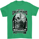 With Great Beard Comes Great Responsibility Mens T-Shirt 100% Cotton Irish Green