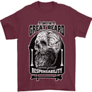 With Great Beard Comes Great Responsibility Mens T-Shirt 100% Cotton Maroon