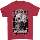 With Great Beard Comes Great Responsibility Mens T-Shirt 100% Cotton Red