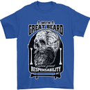 With Great Beard Comes Great Responsibility Mens T-Shirt 100% Cotton Royal Blue