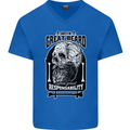 With Great Beard Comes Great Responsibility Mens V-Neck Cotton T-Shirt Royal Blue