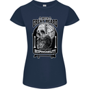 With Great Beard Comes Great Responsibility Womens Petite Cut T-Shirt Navy Blue