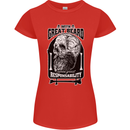 With Great Beard Comes Great Responsibility Womens Petite Cut T-Shirt Red