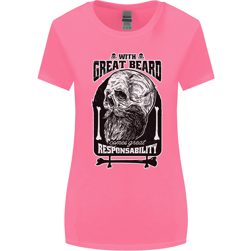 With Great Beard Comes Great Responsibility Womens Wider Cut T-Shirt Azalea