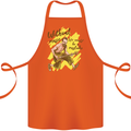 Without Music Life Would Be a Mistake Guitar Cotton Apron 100% Organic Orange