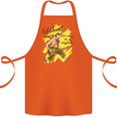 Without Music Life Would Be a Mistake Guitar Cotton Apron 100% Organic Orange