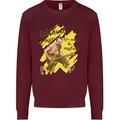 Without Music Life Would Be a Mistake Guitar Kids Sweatshirt Jumper Maroon