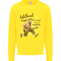 Without Music Life Would Be a Mistake Guitar Kids Sweatshirt Jumper Yellow