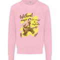 Without Music Life Would Be a Mistake Guitar Mens Sweatshirt Jumper Light Pink