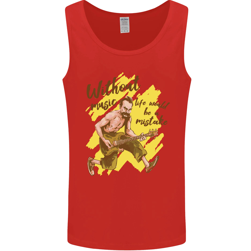 Without Music Life Would Be a Mistake Guitar Mens Vest Tank Top Red