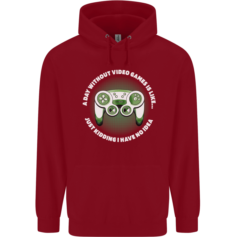 Without Video Games Funny Gaming Gamer Mens 80% Cotton Hoodie Red